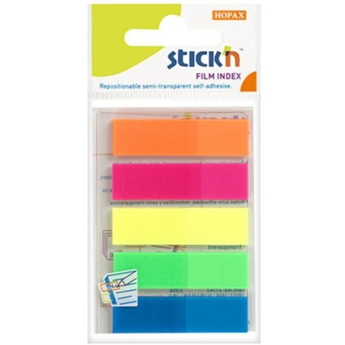 Stick'N 45x12 mm 5x25 lapos neon oldaljelölő címke