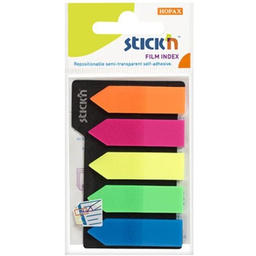 Stick'N 42x12 mm 5x25 lapos nyíl formájú neon oldaljelölő címke